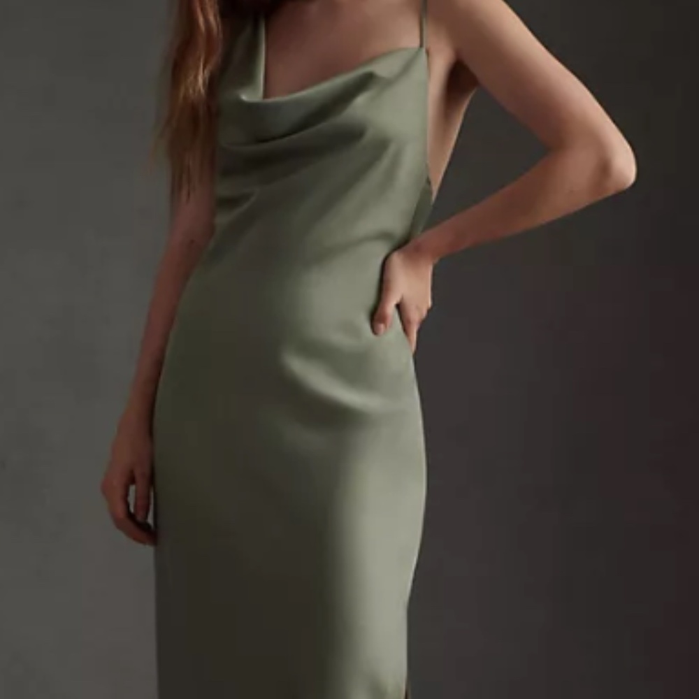 BHLDN by Anthropologie August Satin Charmeuse Midi Dress